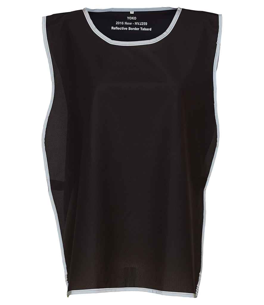 [YK100 BLK S/M] Yoko Hi-Vis Reflective Border Tabard (S/M, Black)