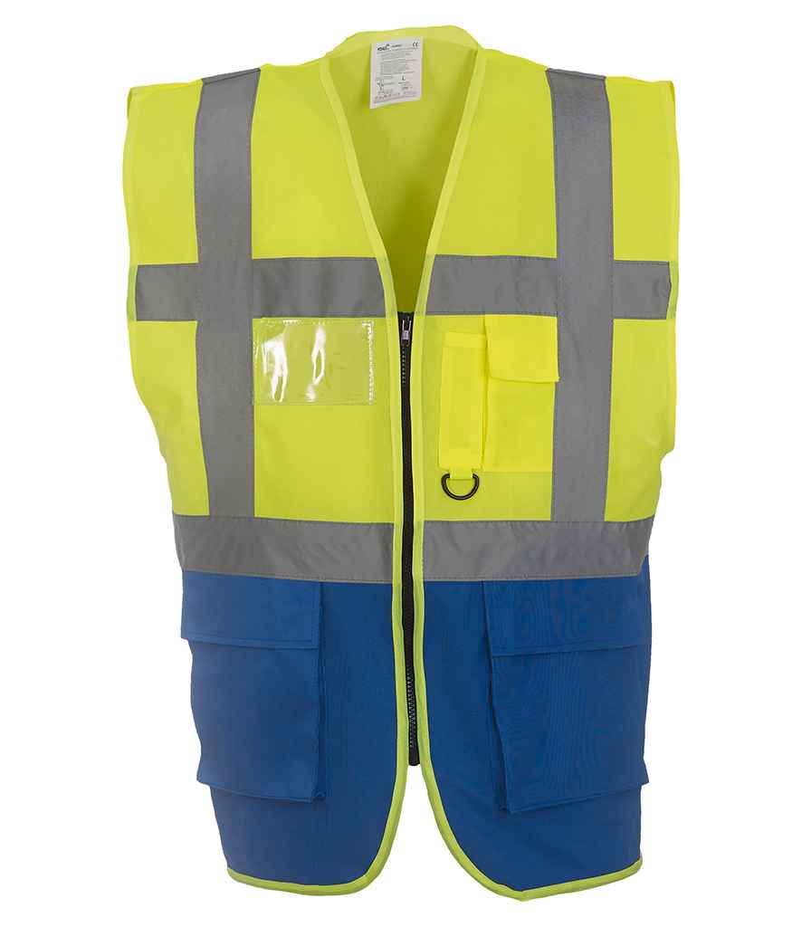 [YK103 YL/RY S] Yoko Executive Waistcoat (S, Yellow/Royal Blue)