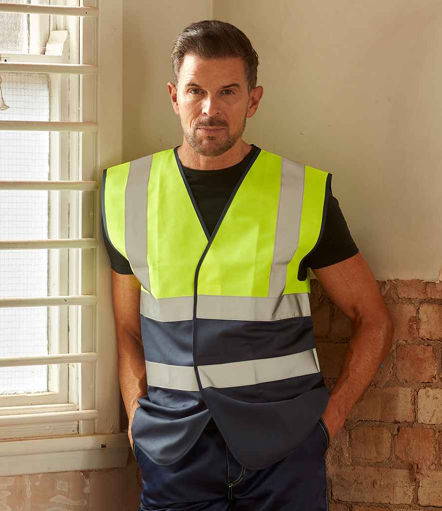 [YK111 YL/RY S] Yoko Two Tone Waistcoat (S, Yellow/Royal Blue)