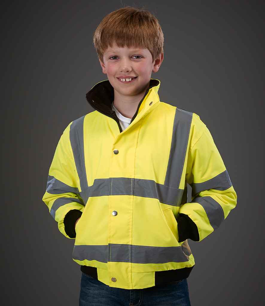 [YK200B YEL S] Yoko Kids Hi-Vis Bomber Jacket (S)