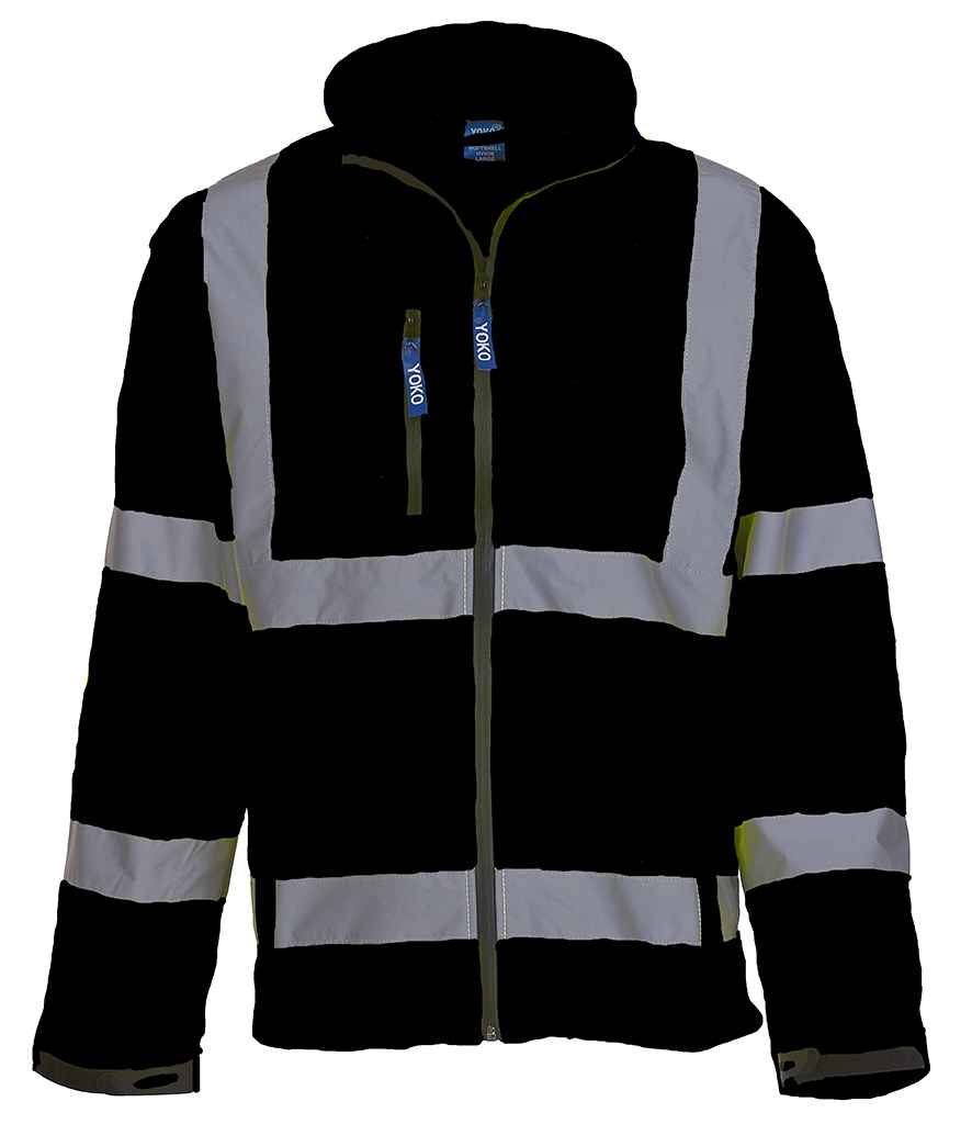 [YK206 BLK S] Yoko Hi-Vis Soft Shell Jacket (S, Black)