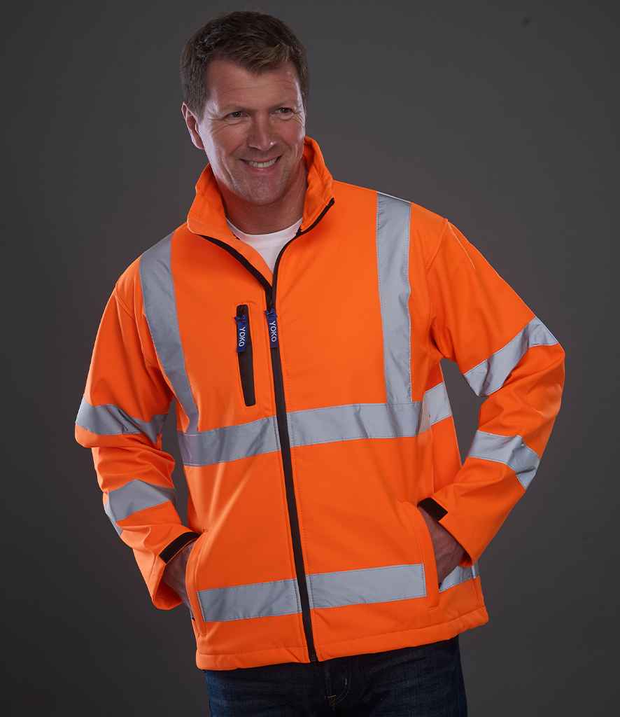 [YK206 BLK S] Yoko Hi-Vis Soft Shell Jacket (S, Black)
