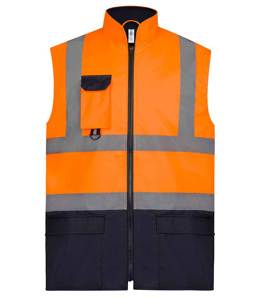 [YK215 OR/NV S] Yoko Two Tone Bodywarmer (S, Orange/Navy)