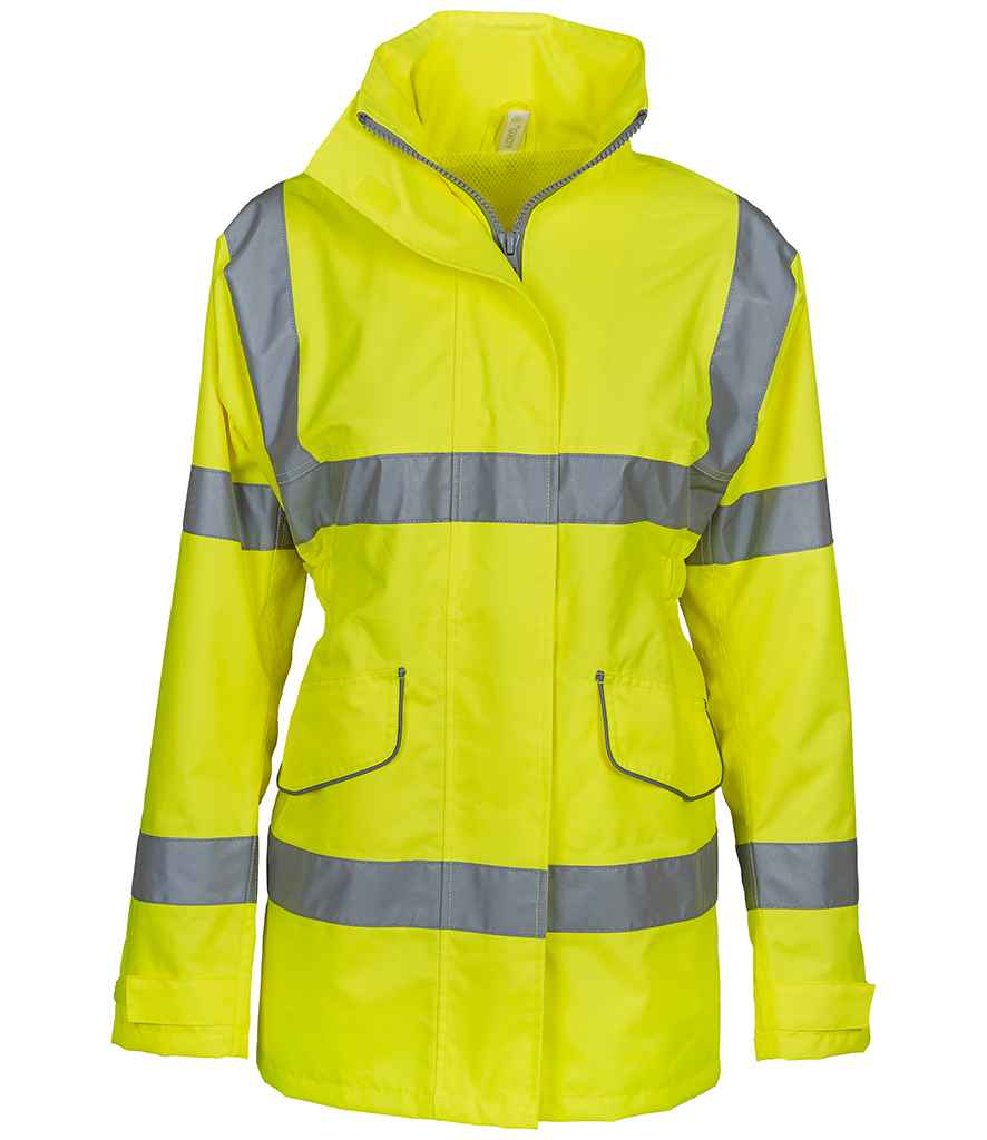 [YK218 YEL XS] Yoko Ladies Hi-Vis Executive Jacket (XS, Yellow)