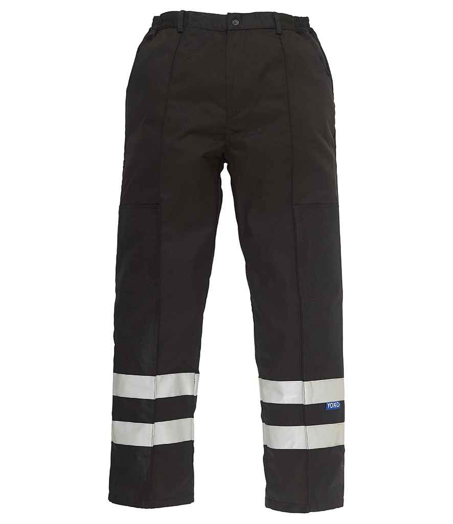[YK302 BLK 30/R] Yoko Reflective Poly/Cotton Ballistic Trousers (30/R, Black)