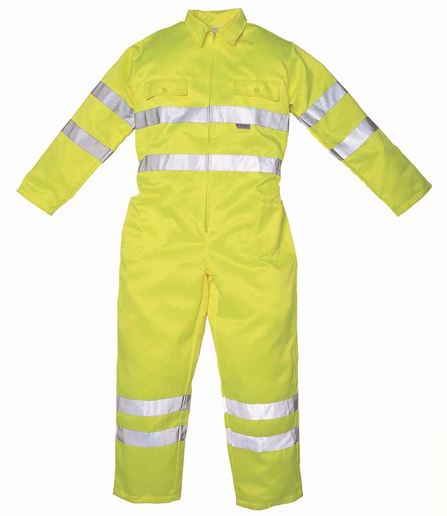[YK303 YEL S] Yoko Hi-Vis Poly/Cotton Coverall (S, Yellow)