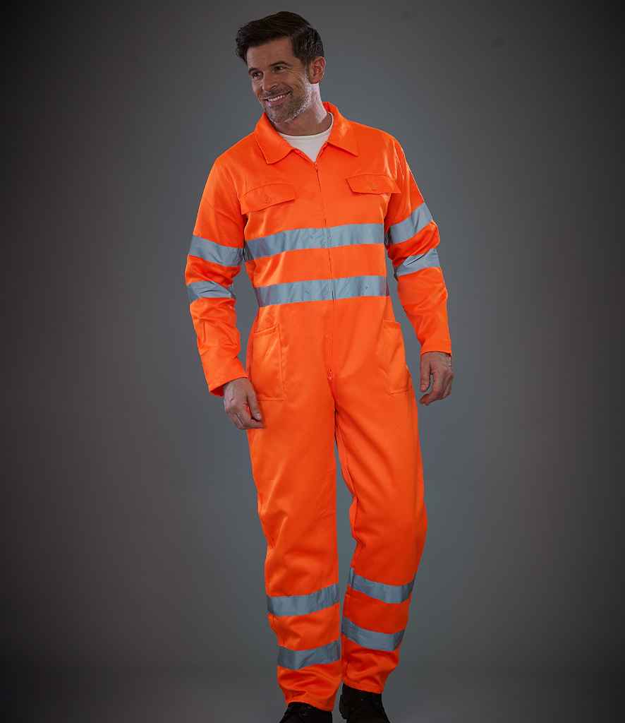 [YK303 YEL S] Yoko Hi-Vis Poly/Cotton Coverall (S, Yellow)