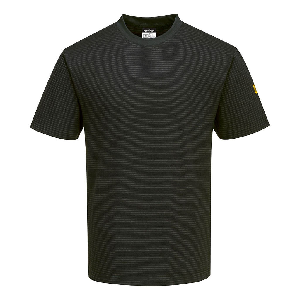 [AS20BKRXXS] Anti-Static ESD T-Shirt S/S (Black, XXS)