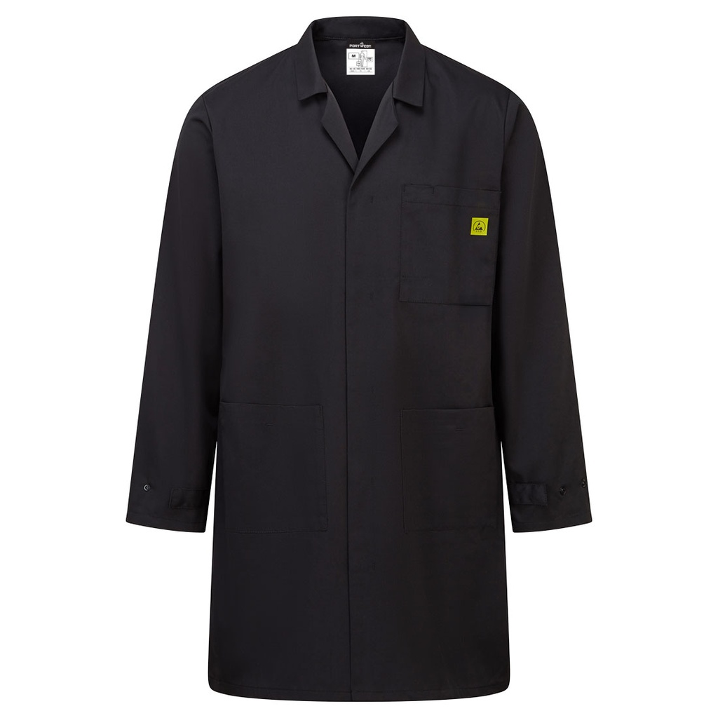 [AS10BKRXS] Anti-Static ESD Coat (Black, XS)