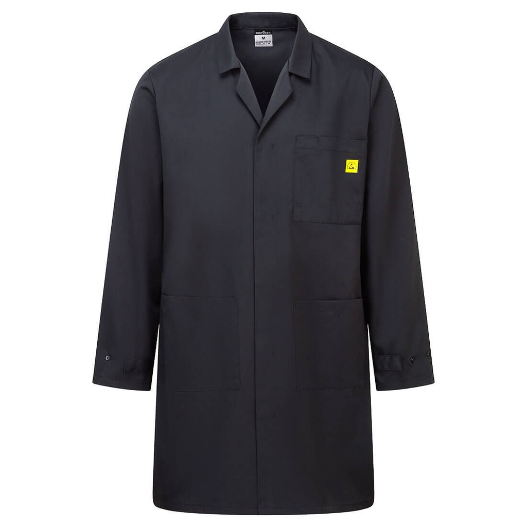 [AS10BKRXS] Anti-Static ESD Coat (Black, XS)