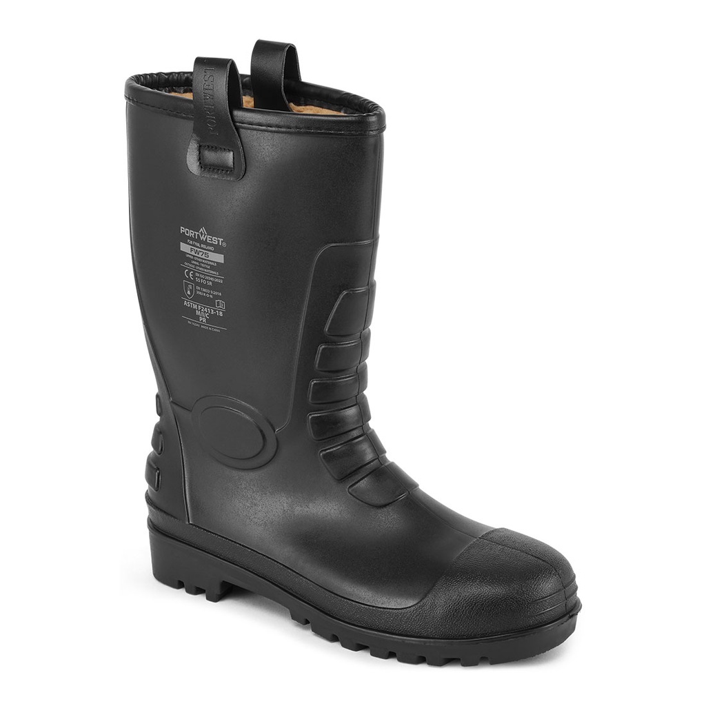 [FW75BKR36] Steel PVC Rigger Boot S5 FO CI (Black, 36)