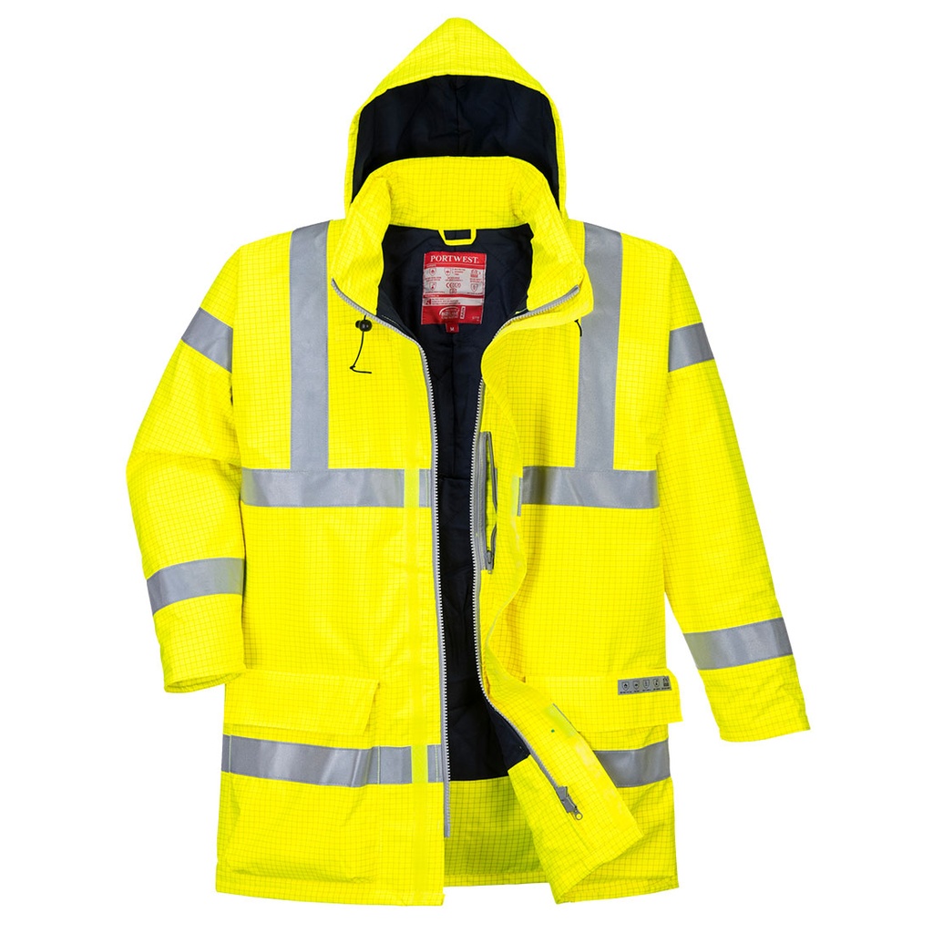 [S778YERXS] Bizflame Rain Hi-Vis FR  Winter Jacket (Yellow, XS)