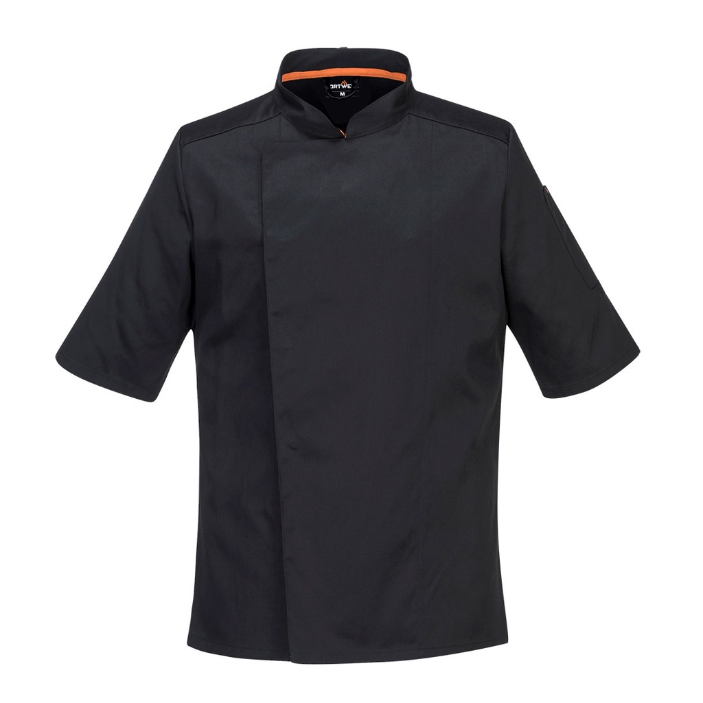 [C746BKRS] Chef's Mesh Air Pro Stretch Jacket S/S (S, Black)