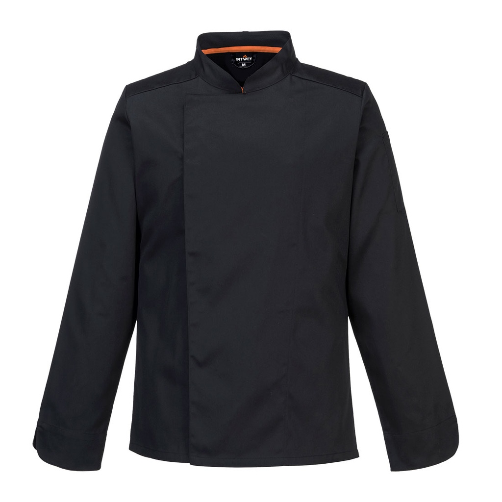 [C838BKRXXS] Chef's Mesh Air Pro Jacket L/S (XXS, Black)