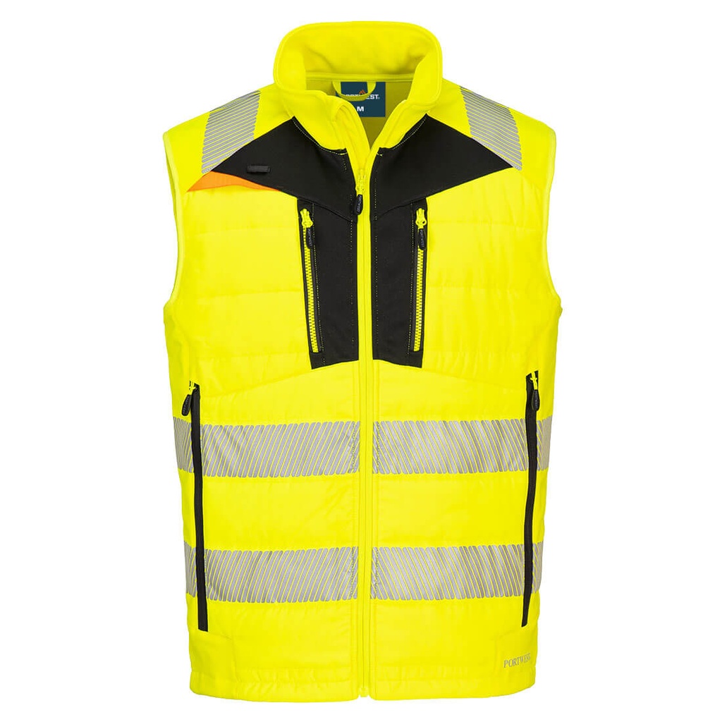 [DX479YBRS] DX4 Hi-Vis Hybrid Baffle Bodywarmer (S, Yellow/Black)
