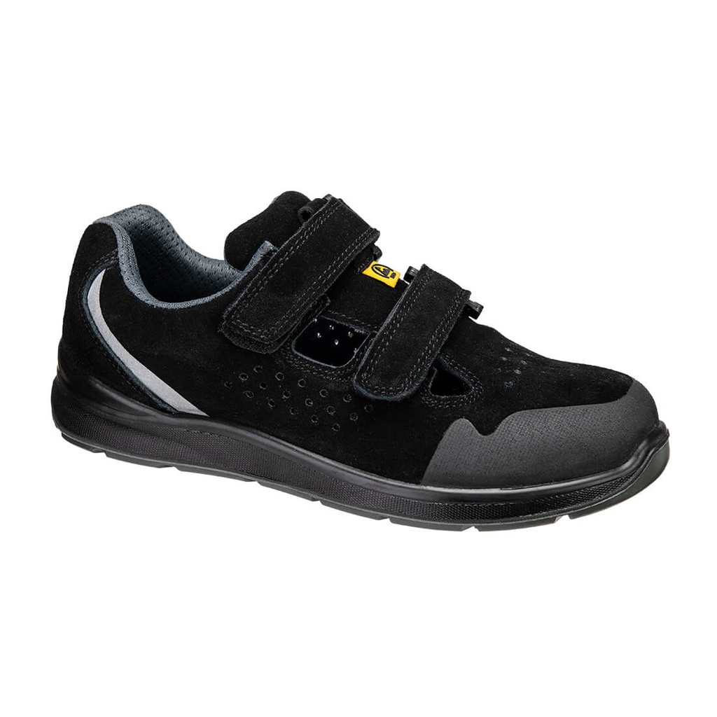 [FE08BKR35] Steel Cow Suede Sandal S1P ESD SR FO (35, Black)