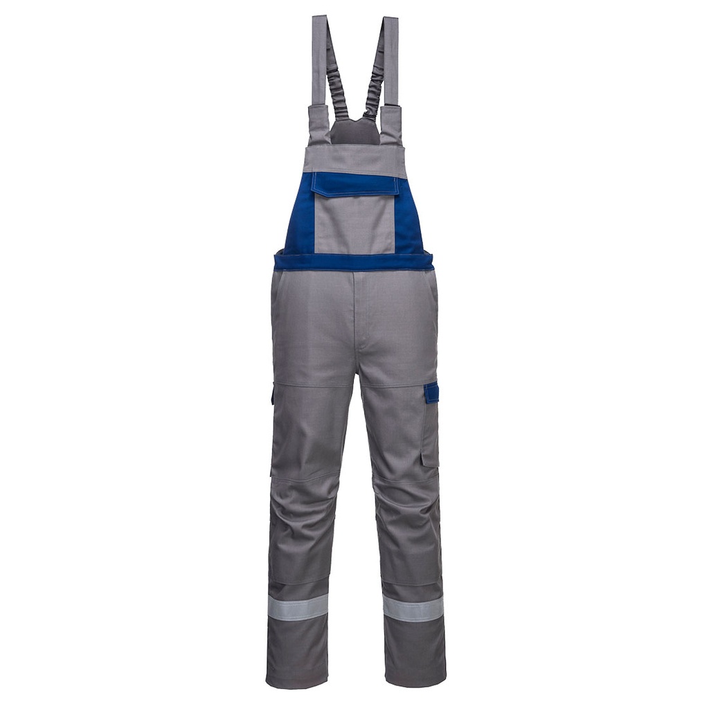 [FR07GRRS] Bizflame Industry Two Tone FR Bib and Brace (S, Grey)