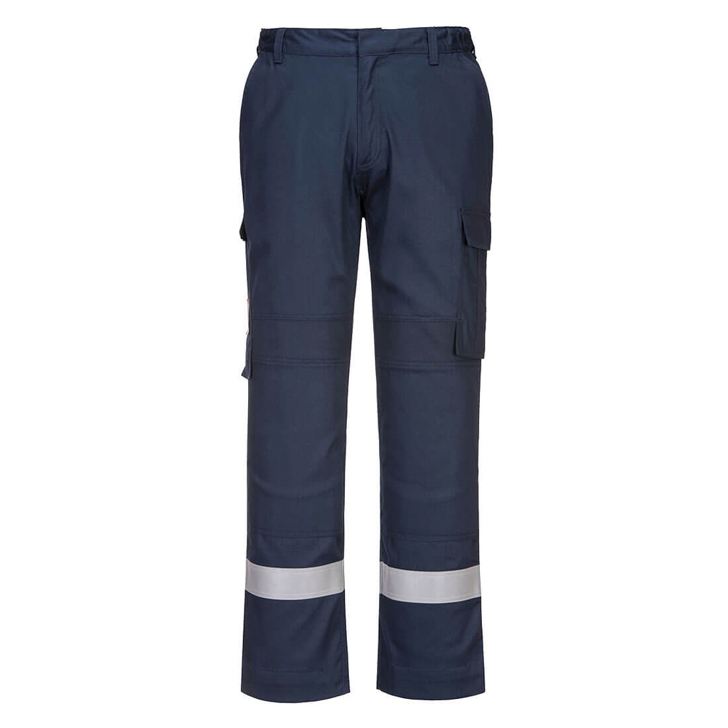 [FR401NARS] Bizflame Work Lightweight Stretch Panelled FR Trousers (S, Navy)