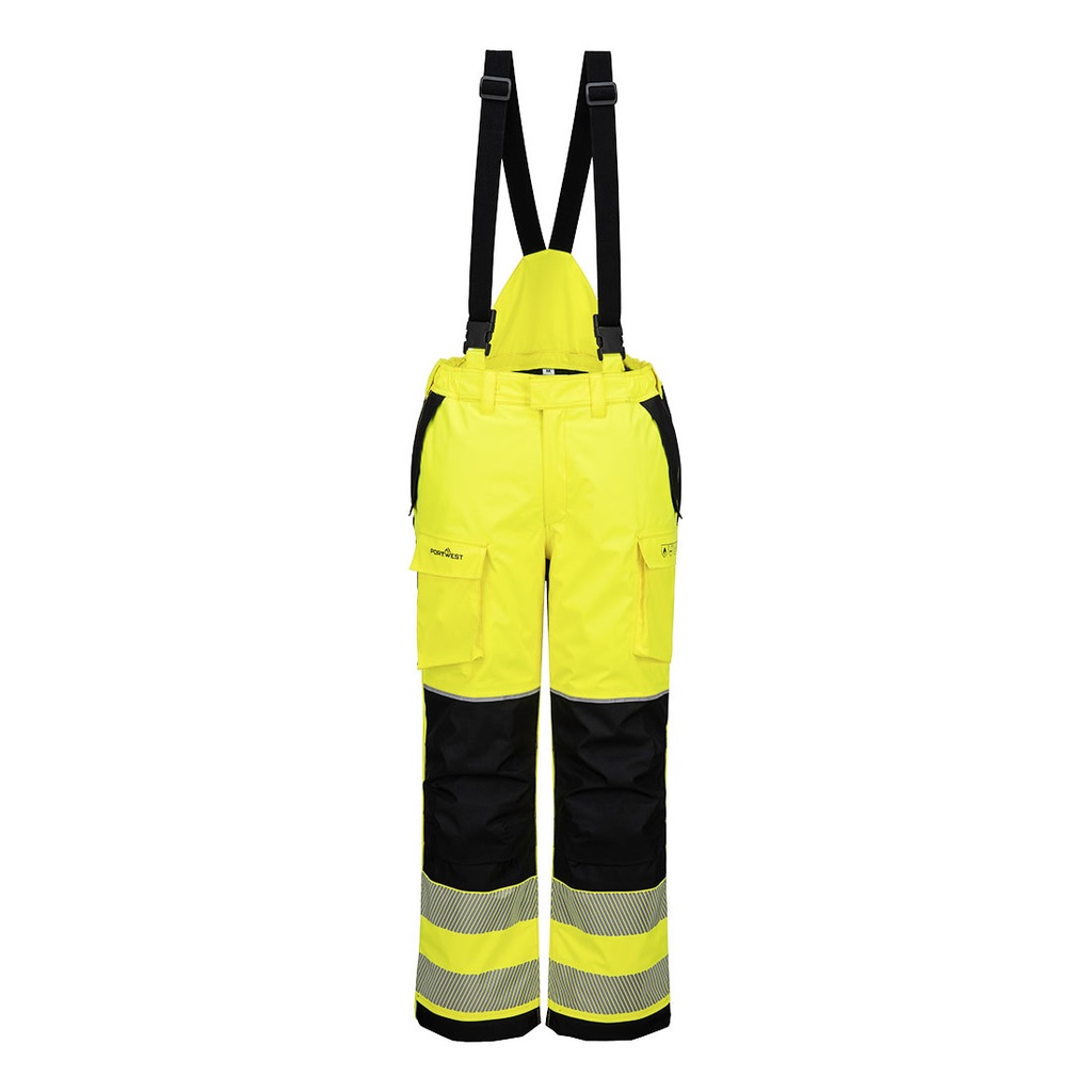 [FR426YBRS] PW3 Modaflame Rain+ Hi-Vis Multi-Norm FR Winter Trousers (S, Yellow/Black)