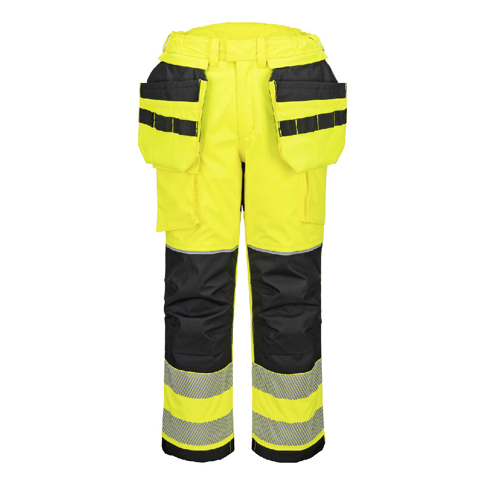 [FR427YBRS] PW3 Modaflame Rain+ Hi-Vis FR Winter Holster Trousers (S, Yellow/Black)