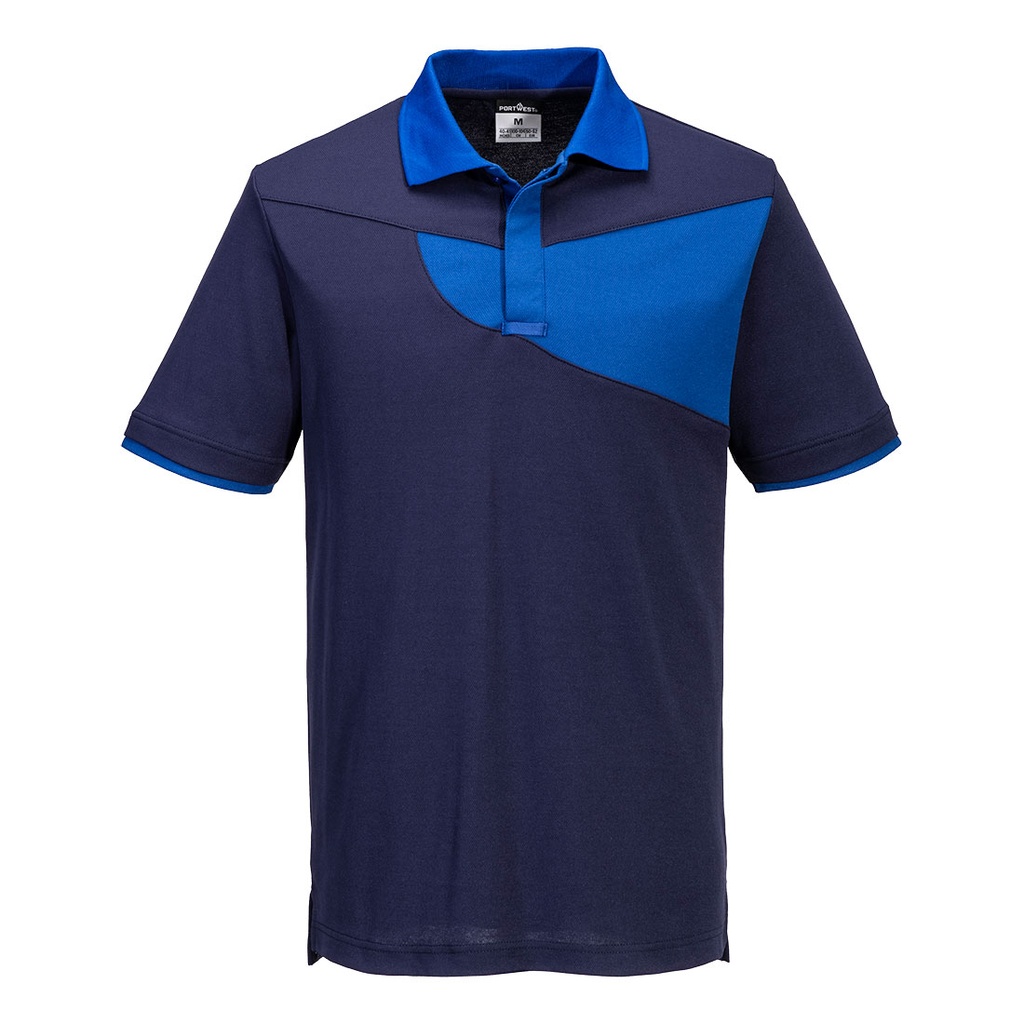 [PW210NRRS] Two Tone Polo Shirt S/S (S, Navy/Royal)
