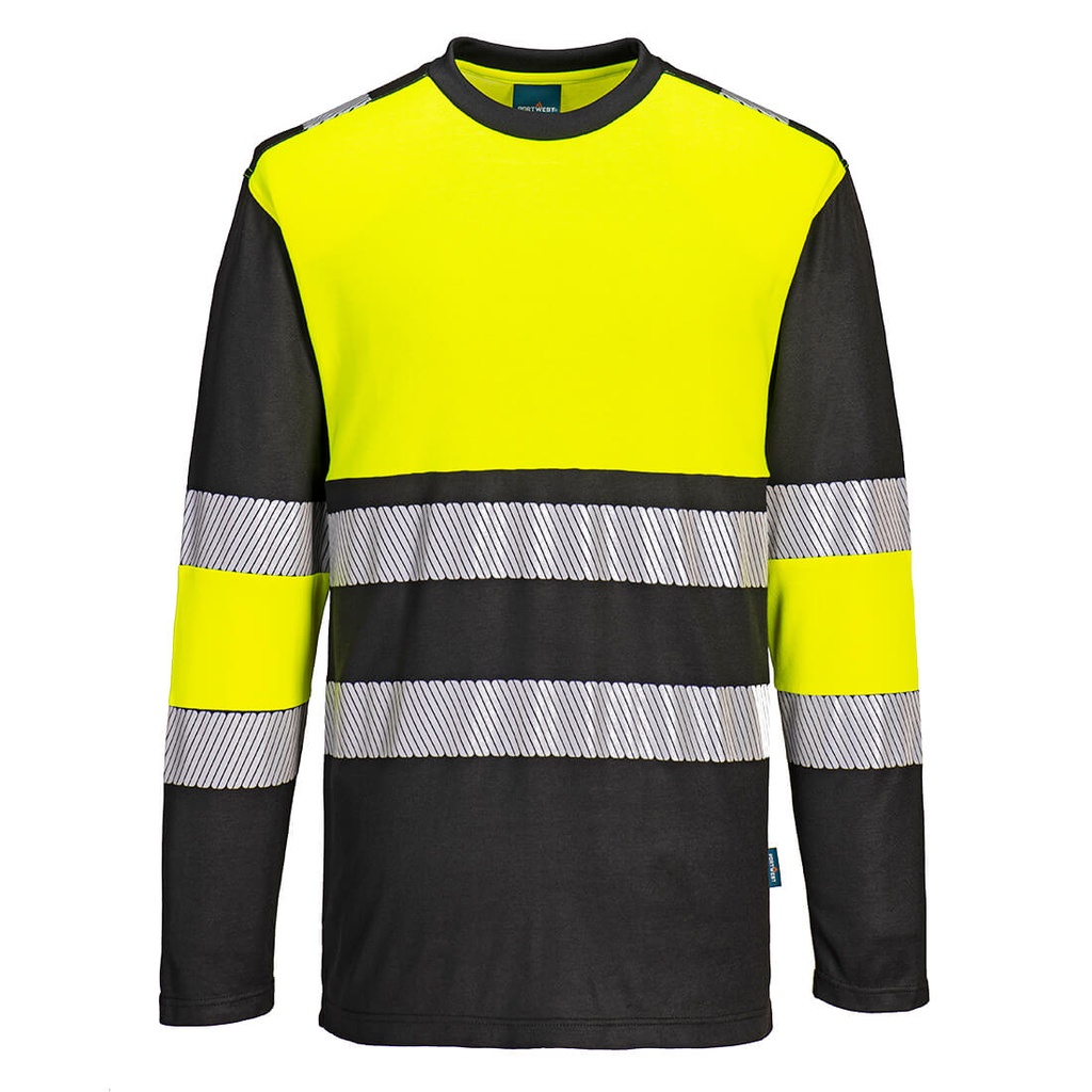 [PW312YBRS] PW3 Hi-Vis Cotton Comfort Class 1 T-Shirt L/S (S, Yellow/Black)