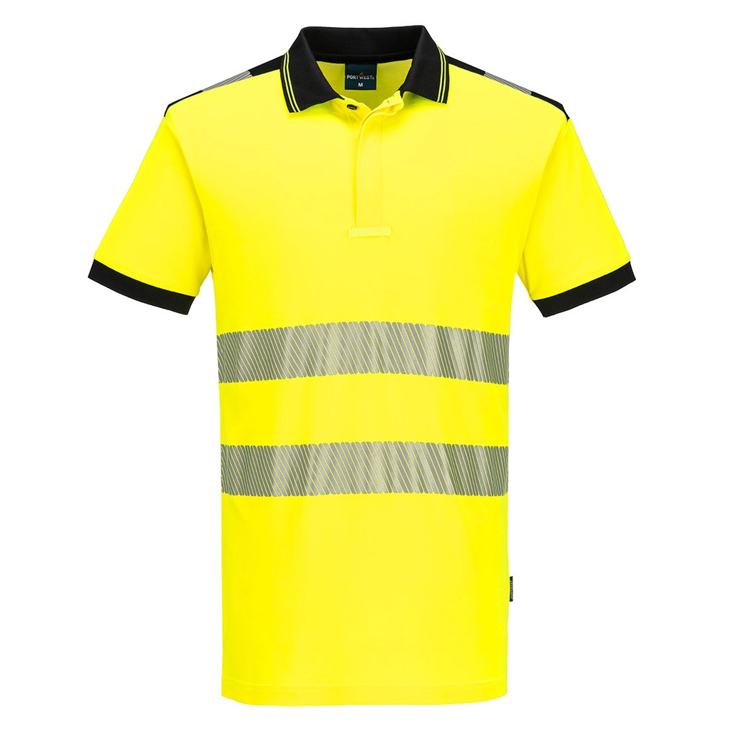 [PW317YBRS] PW3 Hi-Vis Cotton Comfort Polo Shirt S/S (S, Yellow/Black)