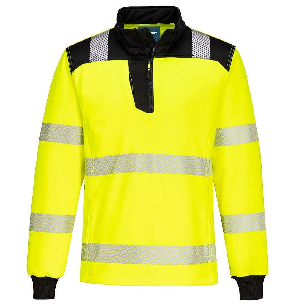 [PW326YBRS] PW3 Hi-Vis 1/4 Zip Sweatshirt (S, Yellow/Black)