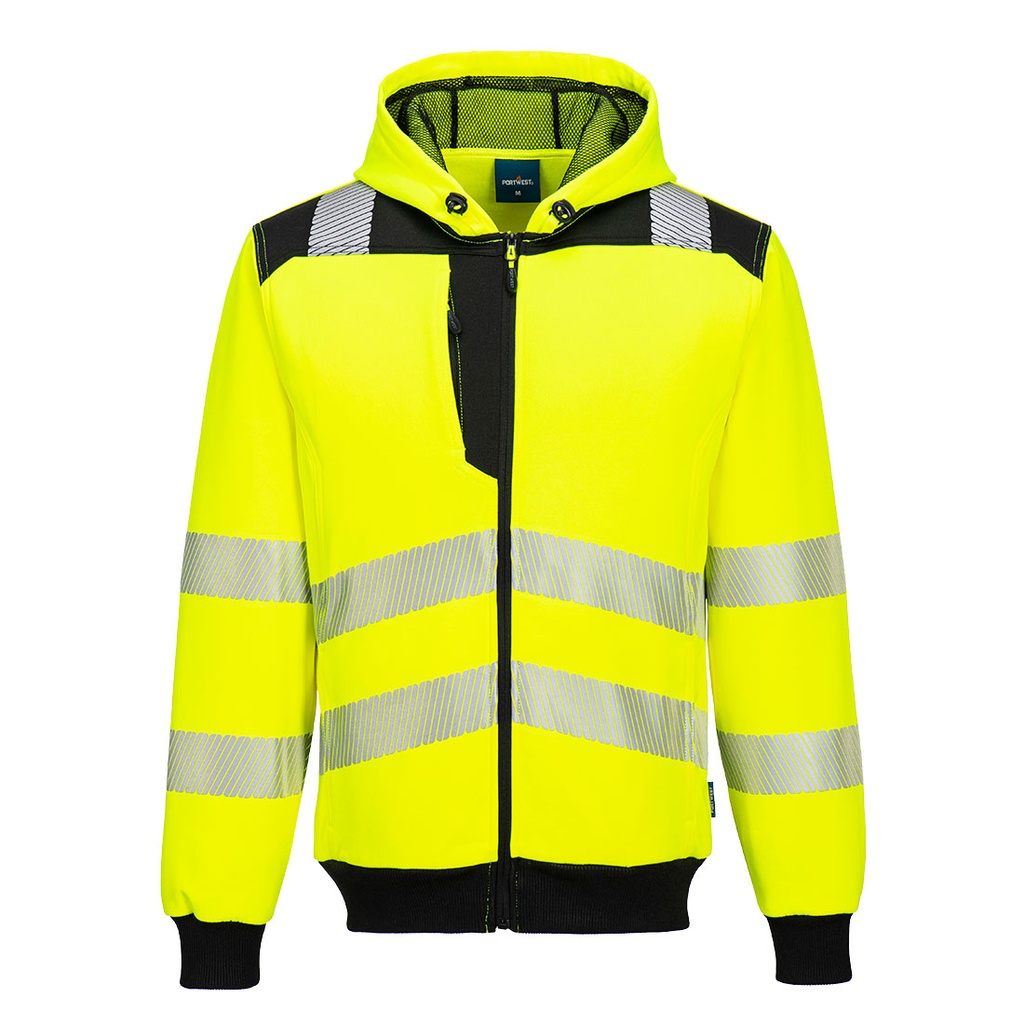 [PW327YBRS] PW3 Hi-Vis Zip Hoodie (S, Yellow/Black)