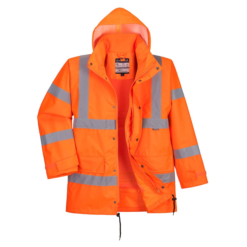 [RT63ORRS] Hi-Vis Breathable Interactive Rain Traffic Jacket (S)