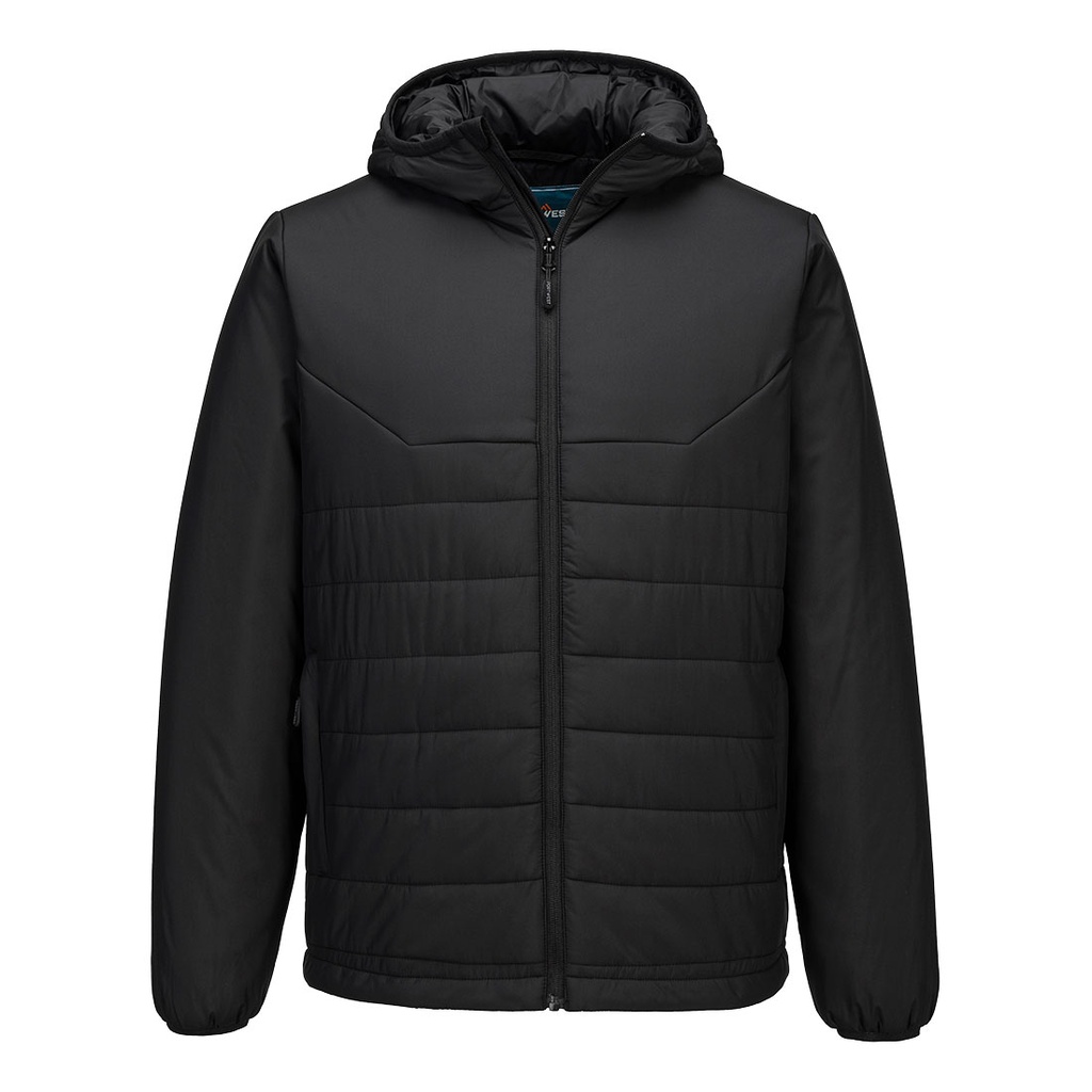 [S608BKRS] Professional Hooded Insulated Baffle Jacket (S, Black)