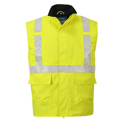 [S776YERS] Bizflame Rain Hi-Vis FR Bodywarmer (S, Yellow)