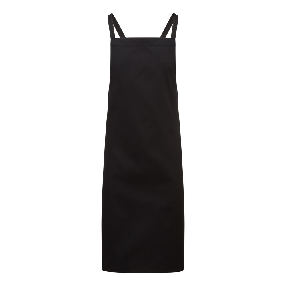 [S867BKR] Cross back Apron (Black)