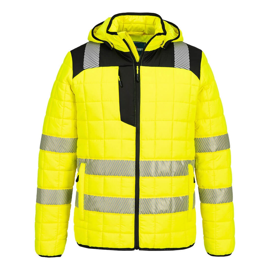 [T165YBRS] PW3 Hi-Vis Square Baffle Jacket (S, Yellow/Black)
