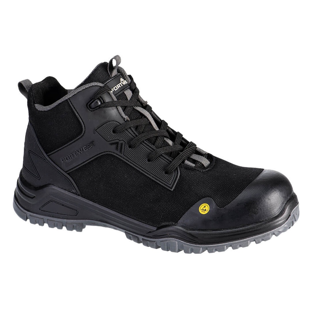 Composite Textile Mid Boot S3S ESD SR FO (38, Black/Grey)