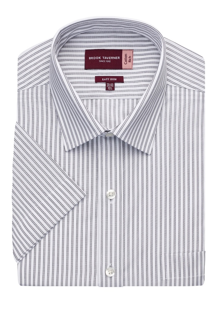 [7542CBlueWhiteStripe145] Brook Taverner Roccella Shirt (145, Blue/White Stripe)