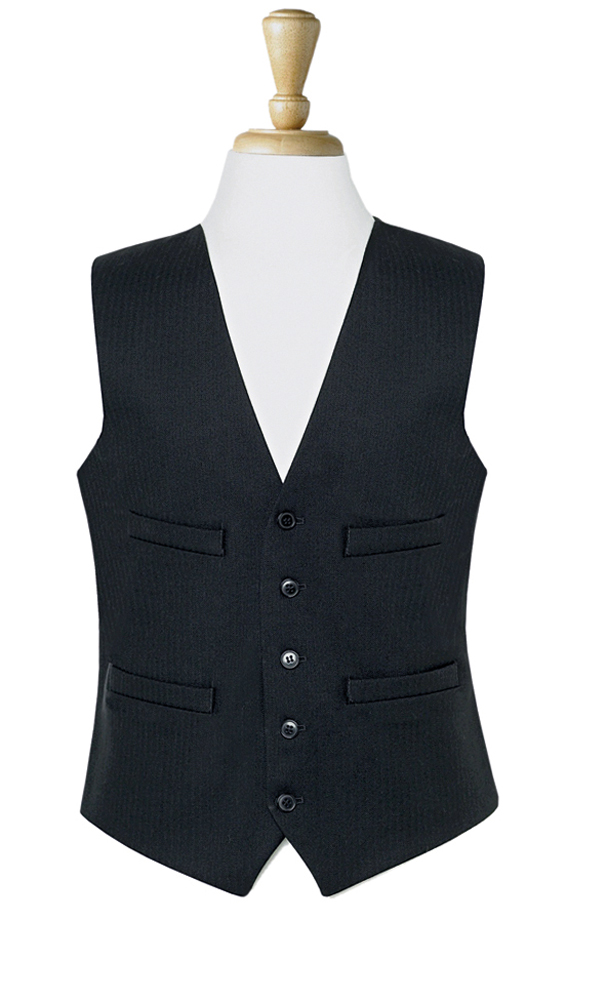 [1081DBlack36R] Brook Taverner Black Waistcoat (36 Regular)