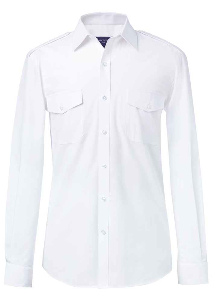 [7756AWhite145] Brook Taverner Ares Pilot Shirt (145)