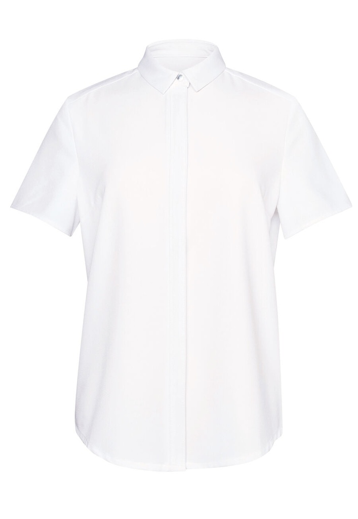 [2301AWhite06R] Brook Taverner Siena crepe de chine Blouse (6 Regular)