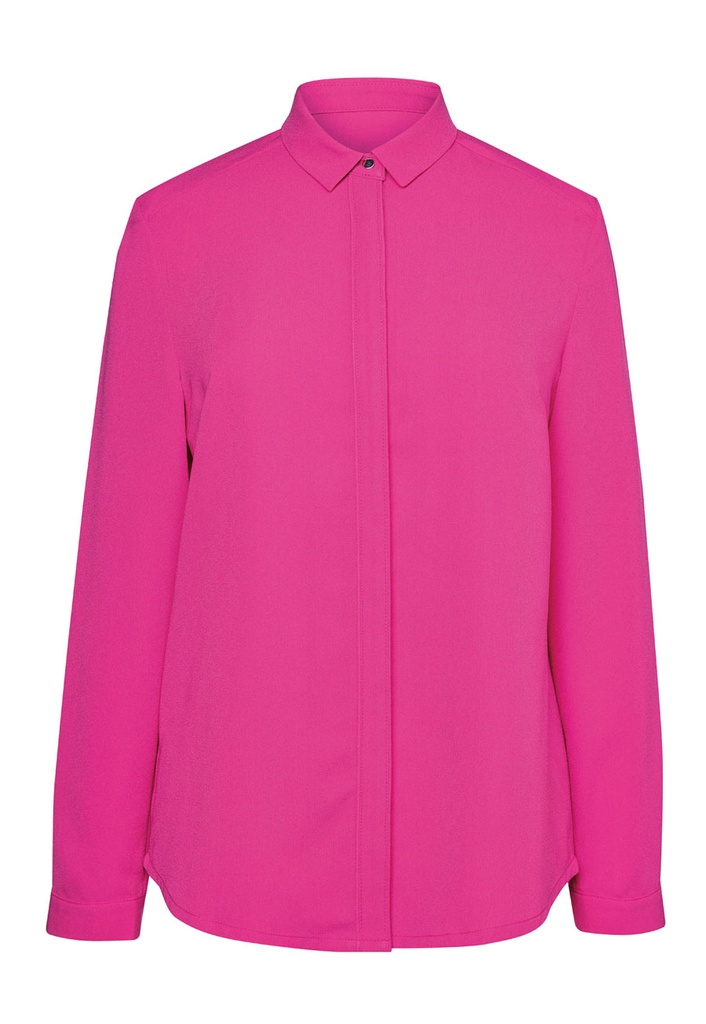 [2298BSkyBlue06R] Brook Taverner Firenze crepe de chine Blouse (6 Regular, Sky Blue)
