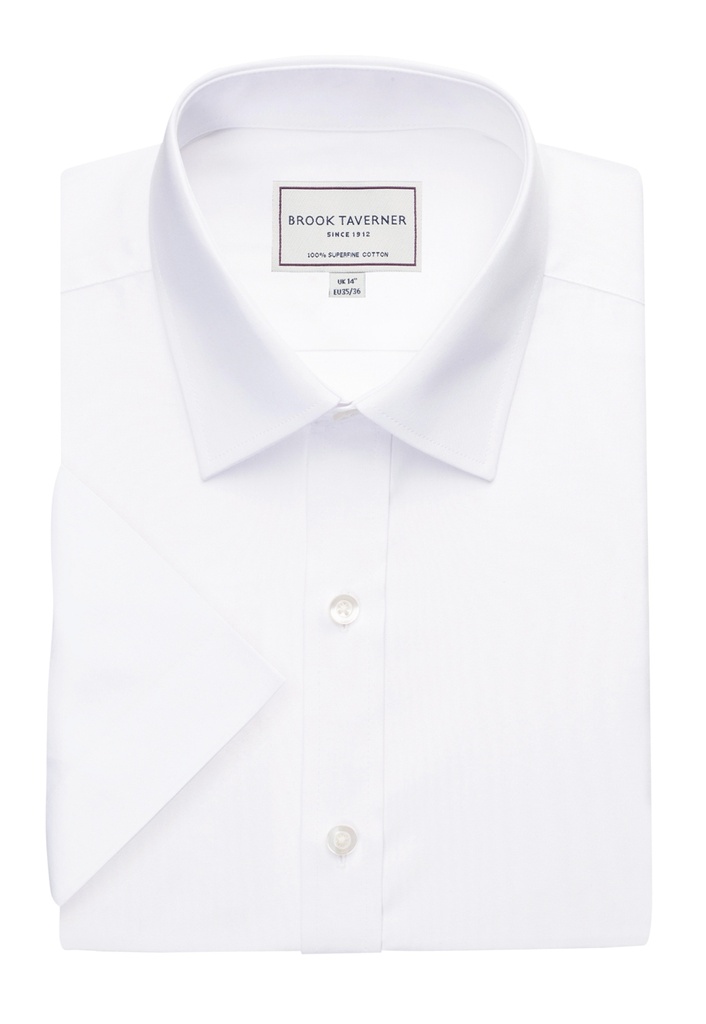 [7996AWhite145] Brook Taverner Milano Shirt (145)