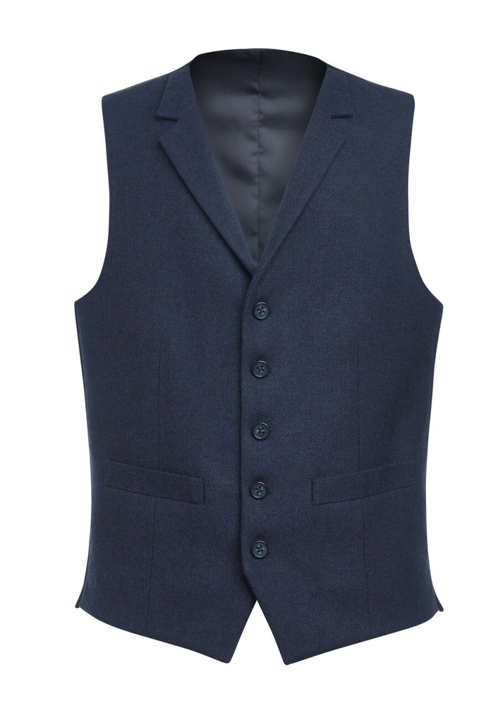 [1859BNavyCheck2XL] Brook Taverner Rockwood Tweed Waistcoat (2XL, Navy Check)