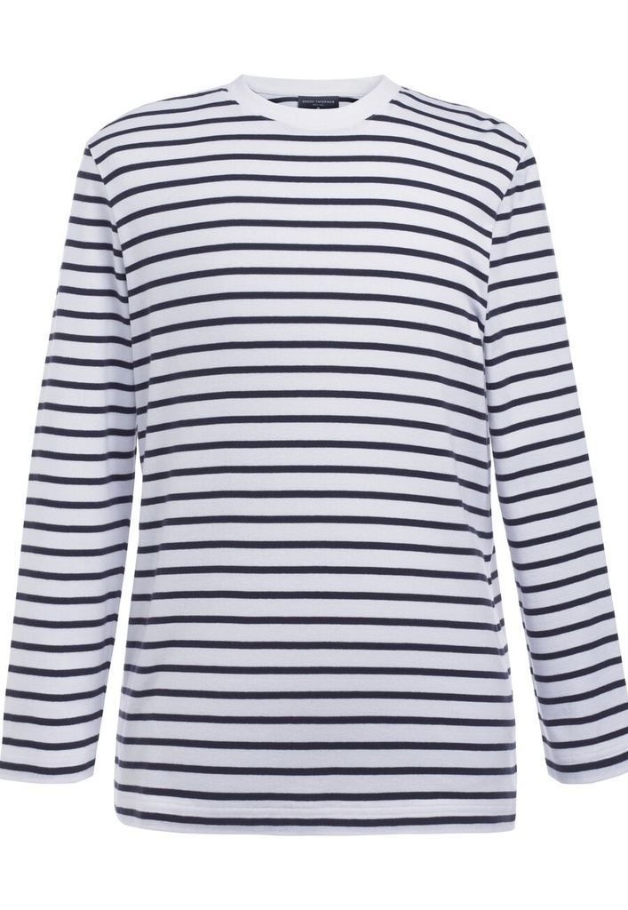 [4722AWhiteNavy2XL] Brook Taverner Amos Breton Top (2XL, White/Navy)