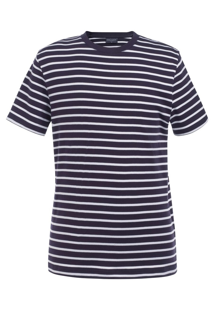 [4721AWhiteNavy2XL] Brook Taverner Edmund Breton Top (2XL, White/Navy)