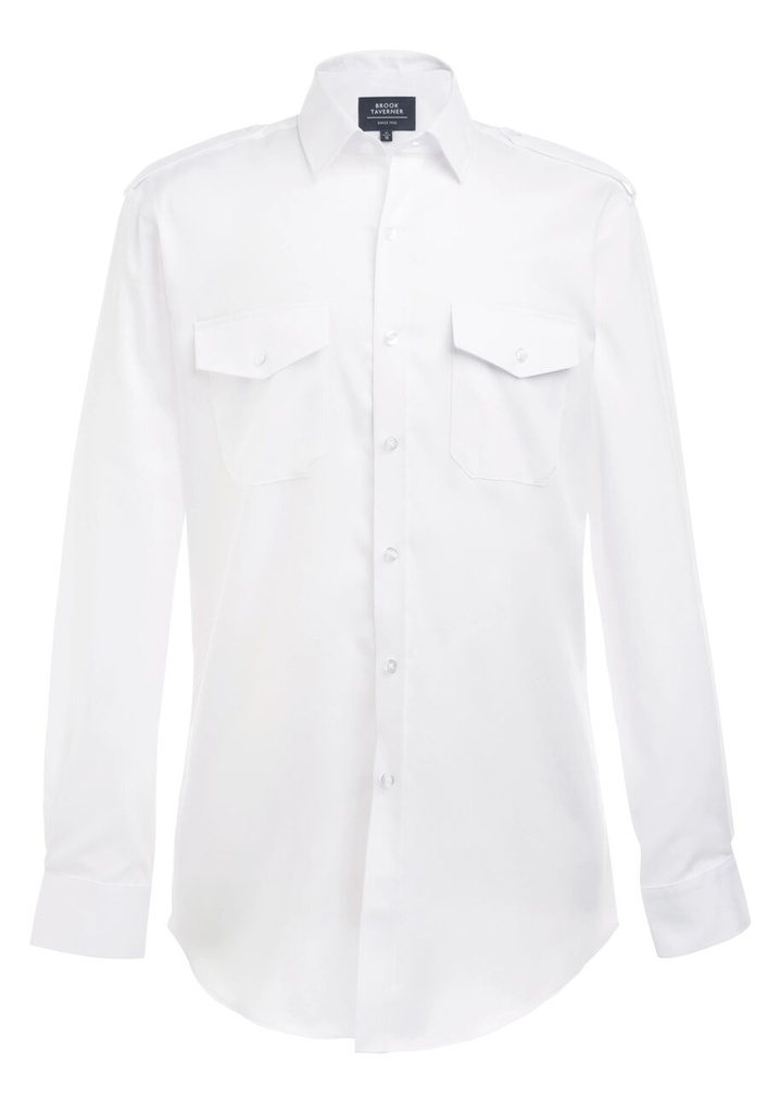 [4718AWhite145] Brook Taverner Milo Pilot Shirt (145)