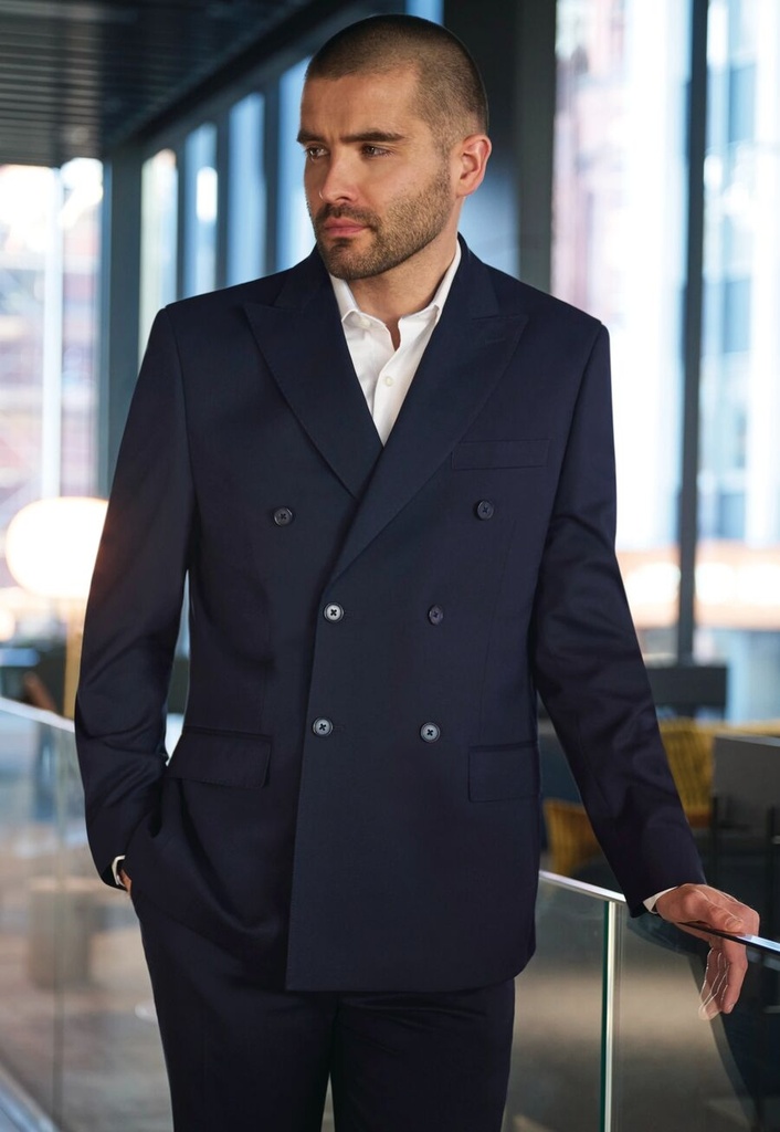 [5484DBlack36R] Brook Taverner Ferdinand Double Breasted Jacket (36 Regular, Black)