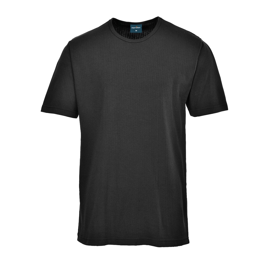 [B120BKRS] Portwest Thermal T-Shirt Short Sleeve (Black, S)