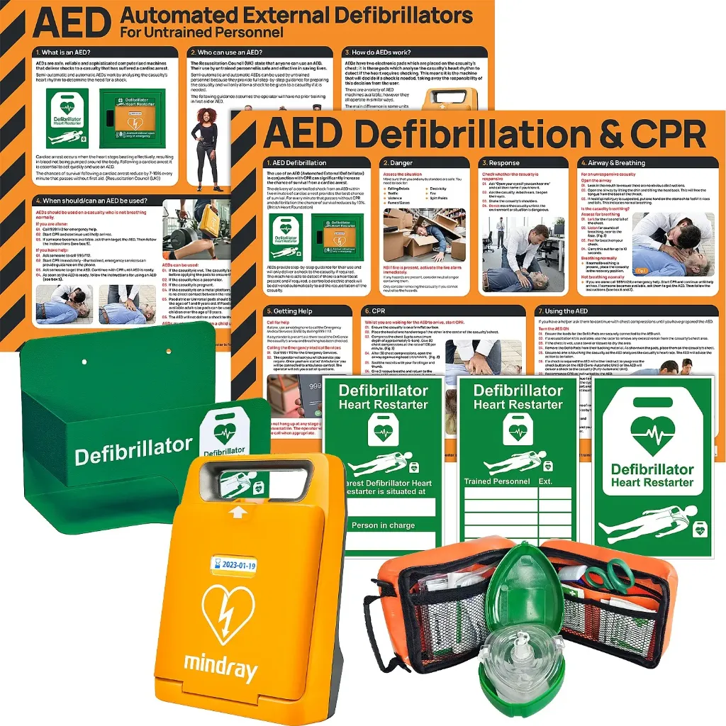 [K3048] Mindray C1A Fully Automatic AED Bundle with Wall Bracket