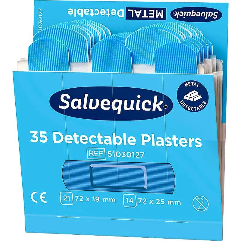 [CD7] Cederroth Salvequick Blue Detectable Plasters (Pack of 6 x 35)