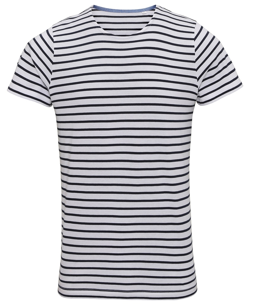 [AQ072WHNYS] Asquith & Fox Men's Marinière coastal short sleeve tee (S)